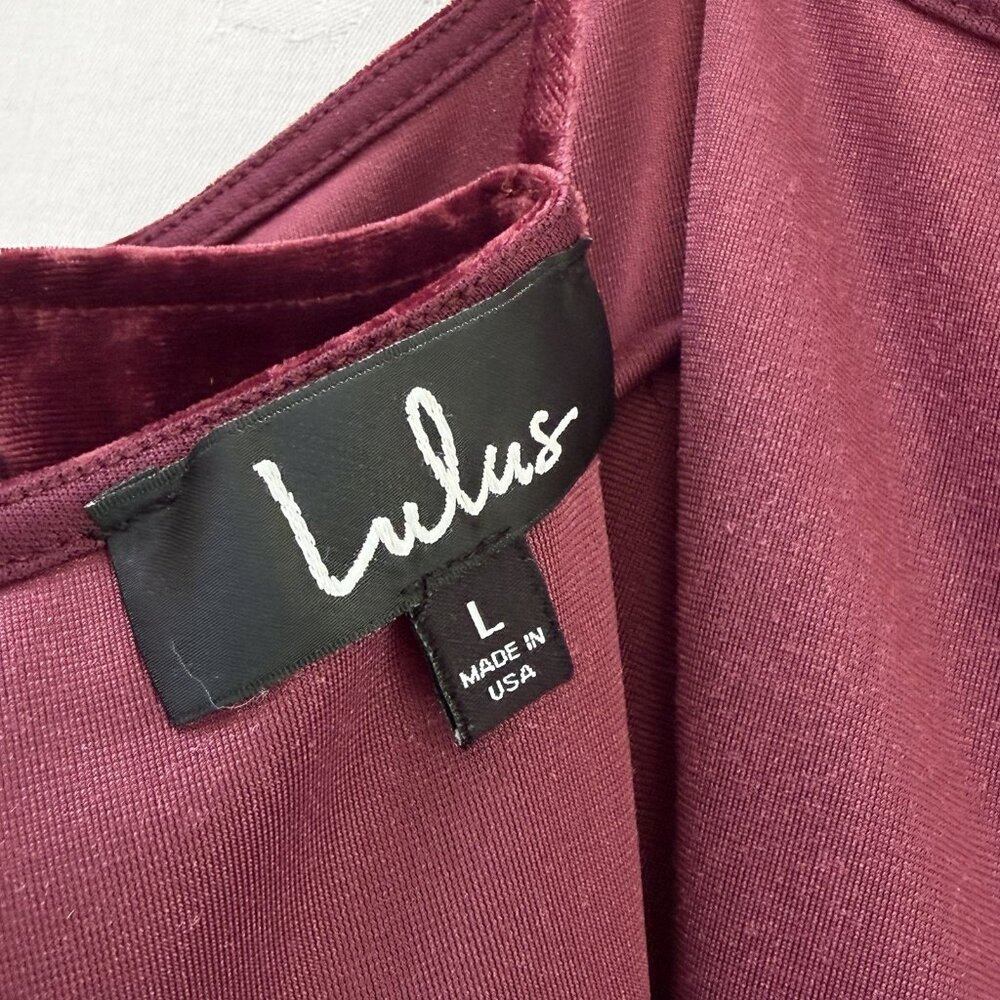 Lulus Red Velvet Spaghetti Strap Midi Dress Womens Large Body on Party Cocktaill - Picture 6 of 11
